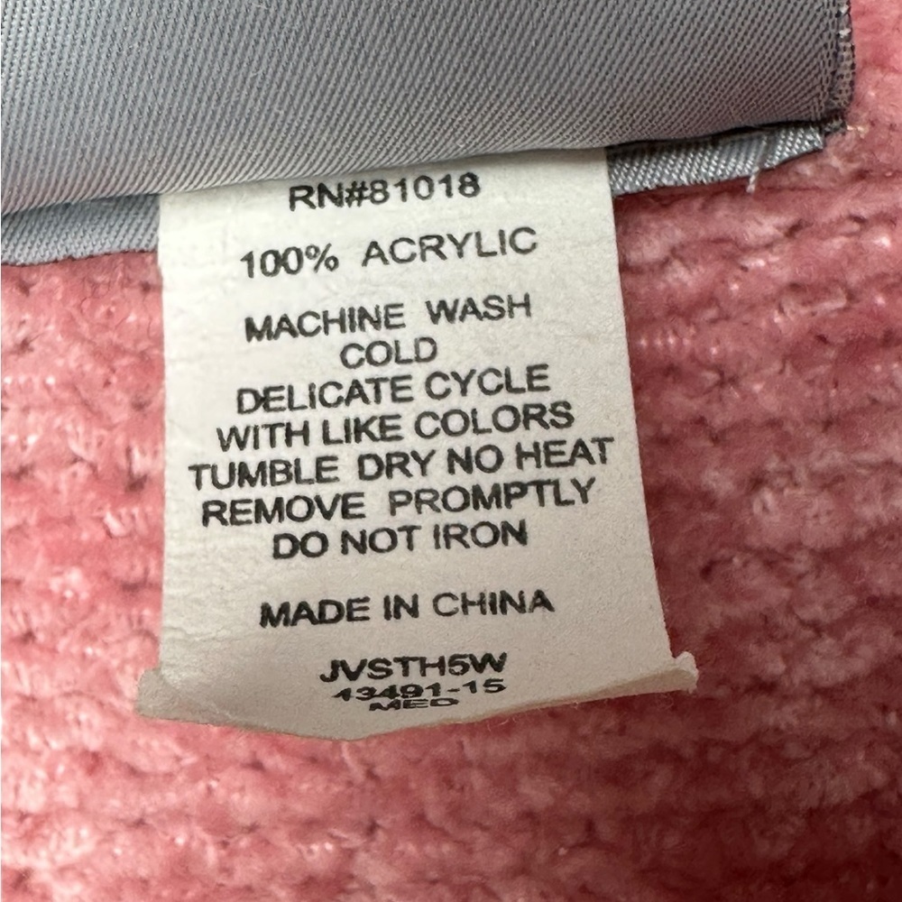 Blair Size Medium Zip Up Sleeveless Sweater Chunky Knit Grandmacore Pink - Picture 5 of 8